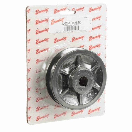 Browning 1 Groove Cast Iron Finish Bore FHP Variable Pitch Sheave Clear Pack 1VL40X5/8 CLEAR PK